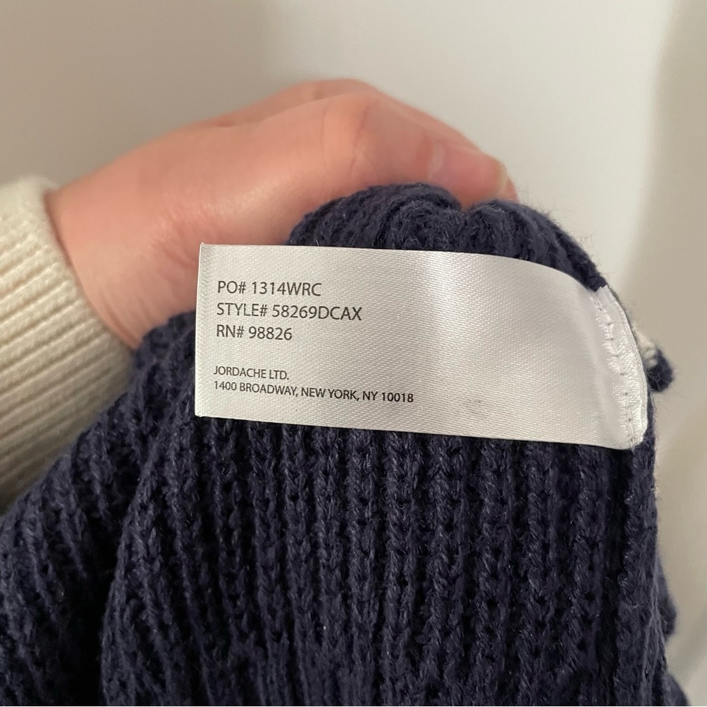 U.S. Polo Assn. Navy Cable Knit Button Up Cardigan Preppy Varsity Academia Large - Picture 7 of 8